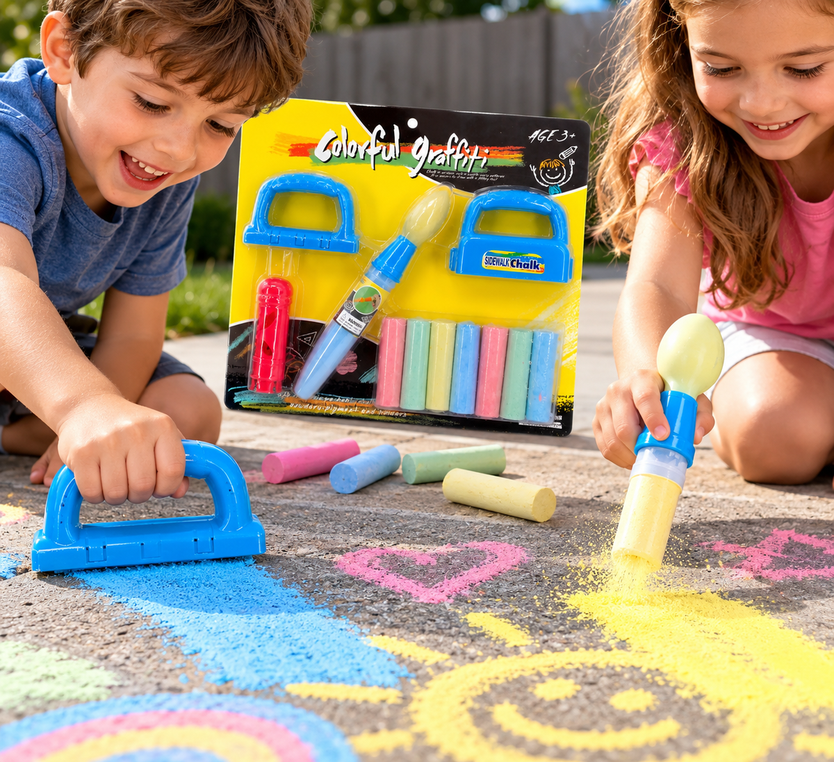 Kit De Tiza Para Dibujar En El Piso Con Accesorios