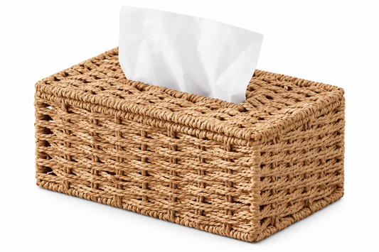 Caja Dispensadora De Pañuelos Tejida Hilo Natural