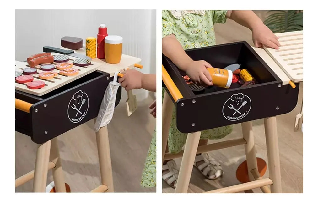 Barbacoa En Madera Montessori 50cm 20 Pcs Cocina
