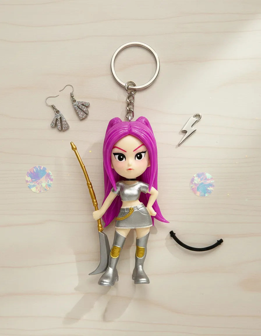Figura Sorpresa Guerrera Kpop Demon Hunters Llavero pack x 2