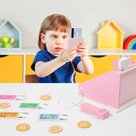 Caja Registradora En Madera Montessori 17 Pcs