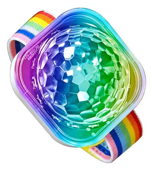 Pulsera Cotillón Disco Led Circular Carga Usb
