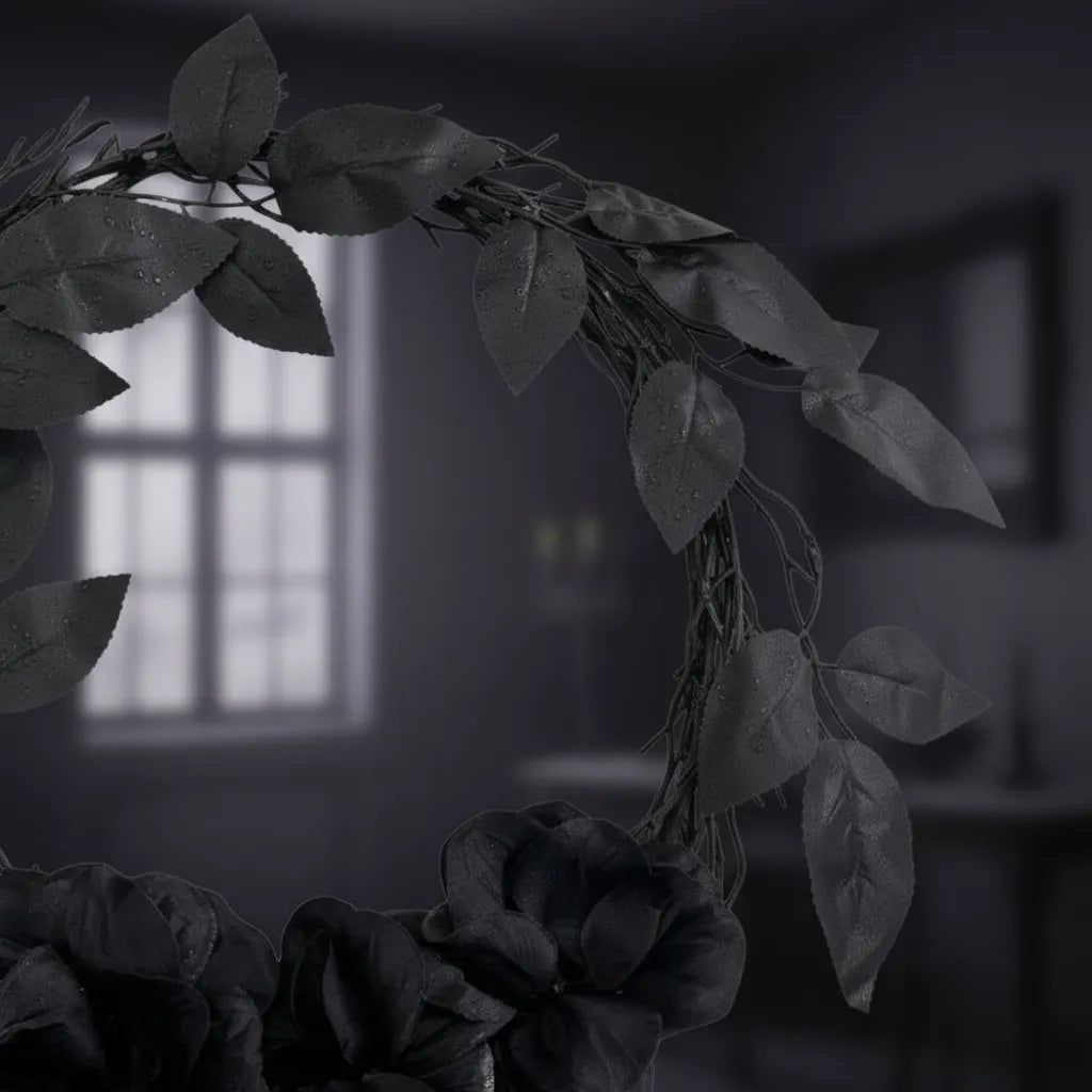 Corona Para Puerta Negra Decoracion Halloween