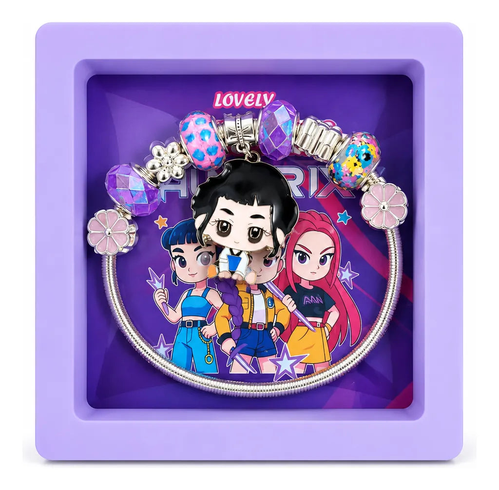 Pulsera Guerrera Kpop Con Dijes Infantil