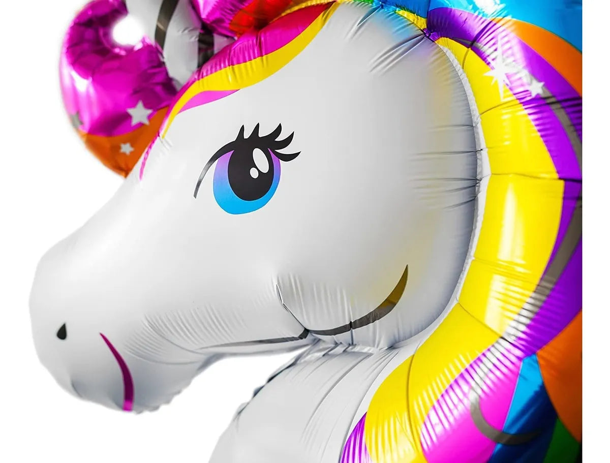 Globos Unicornio Metalizado 90 Cm Set X3