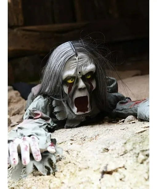 Zombie electronico Se Arrastra Luz Sonido 110cm Deco Halloween