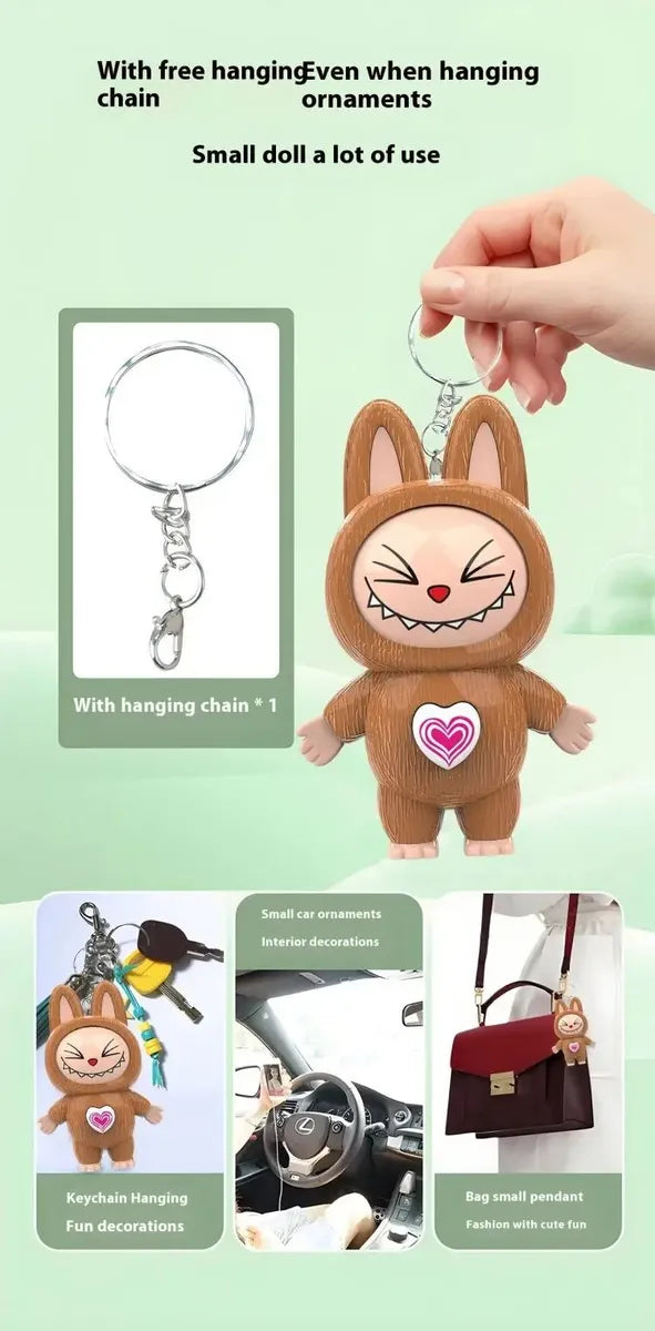 Llavero Muñeco Labubu 10cm Gira Gira 3 Caras