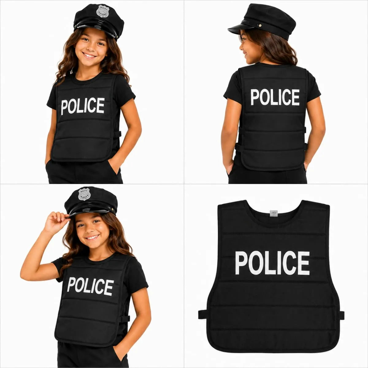 Chaleco De Policía Infantil Complemento Disfraz