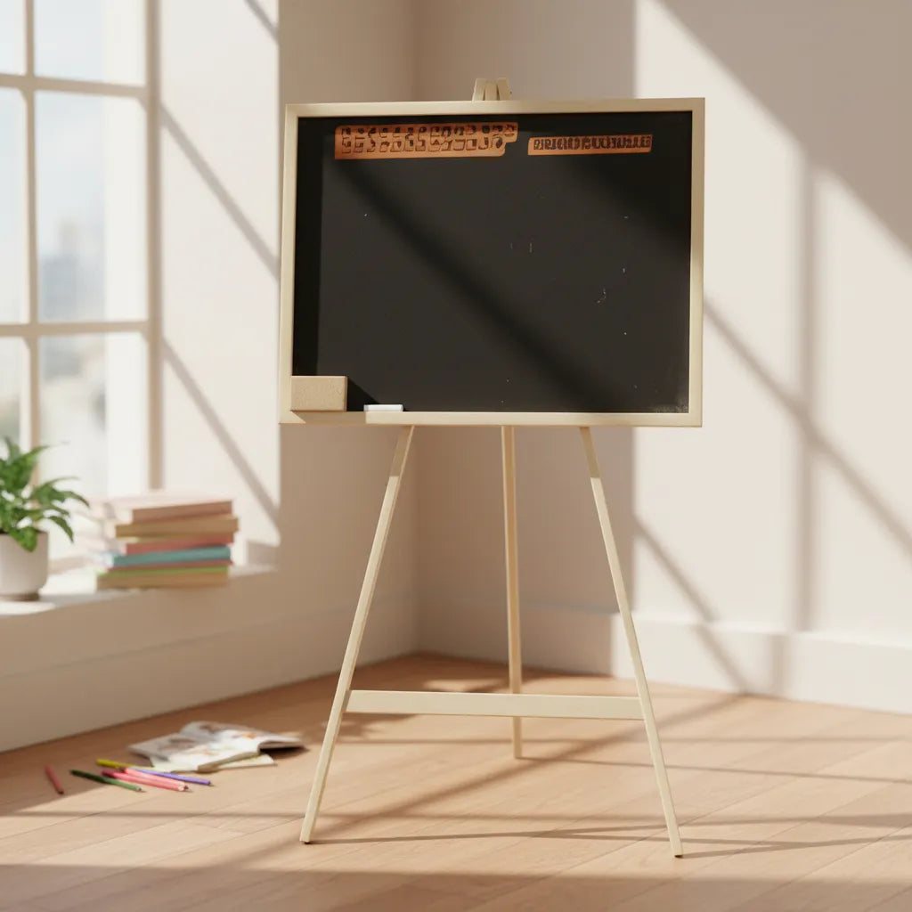 Pizarron De Pie En Madera Chico 3 Patas 40x33x78cm