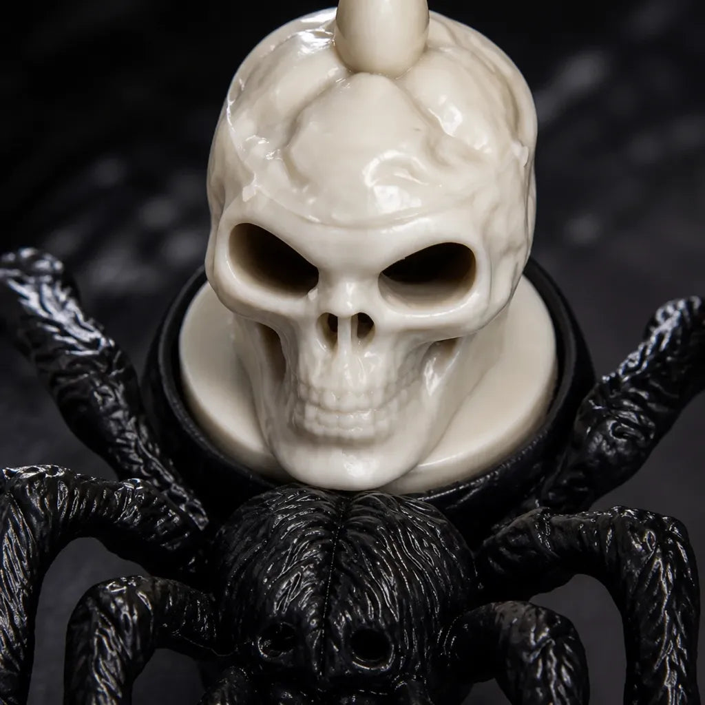 Vela Led Araña Con Calavera Decoración Halloween