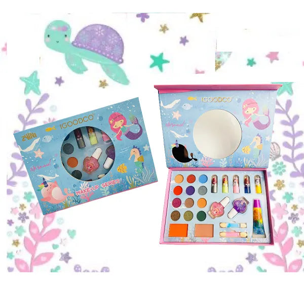 Set Maquillaje Infantil Sirena 25 En 1
