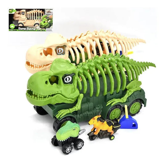 Camión De Dinosaurio Trex Luz Y Mini Dinosaurios