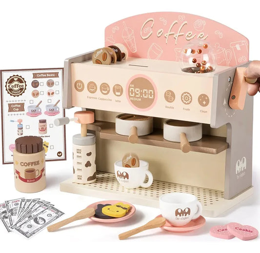 Cafetera De Juguete En Madera Montessori 22 Piezas