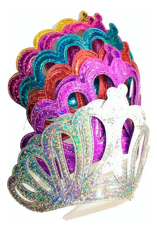 Tiara Corona De Princesa Pack X6 Colores Surtidos