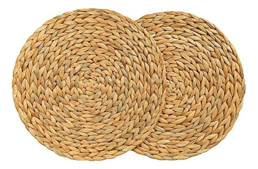 Individual Circular Ratán Tejido 38cm Marrón