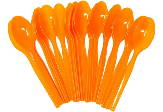 Cucharas Descartables Set X12 Naranja Halloween