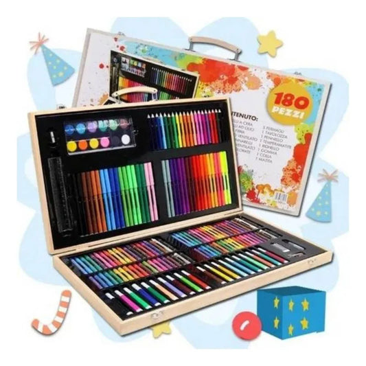 Valija Set Artístico 180pcs Lápices Crayones Pincel