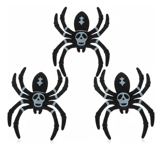 Set X 3 Araña De Felpa Decoracion Halloween