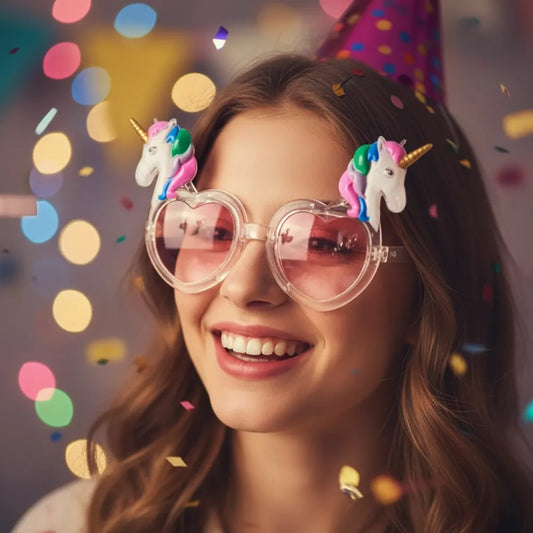 Lentes De Unicornio Corazón Para Niña Fiestas