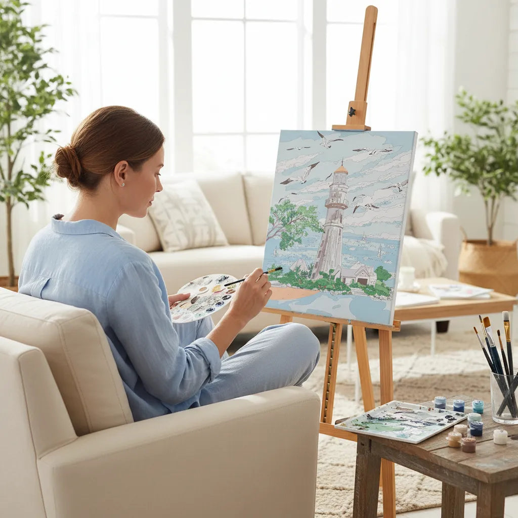 Pintura por numeros con bastidor cuadro 50x40