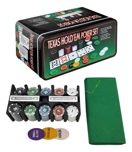 Set Juegos De Poker Texas 200 Fichas+barajas+paño
