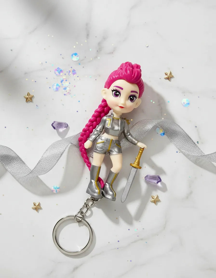 Figura Sorpresa Guerrera Kpop Demon Hunters Llavero pack x 2