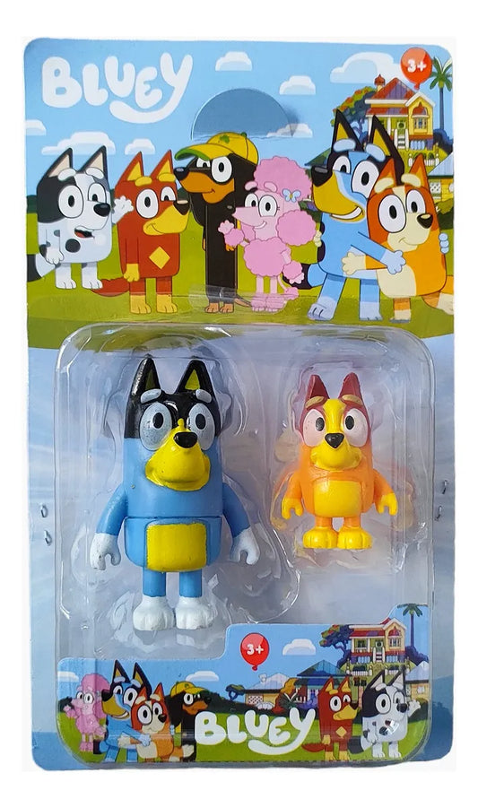 Muñecos Figuras De Acción Bluey X2 Papá Y Bingo