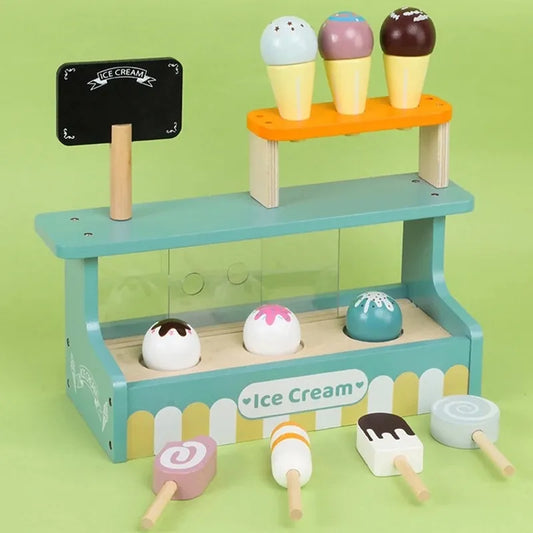 Juego de Heladería En Madera Oficio Montessori 12pcs