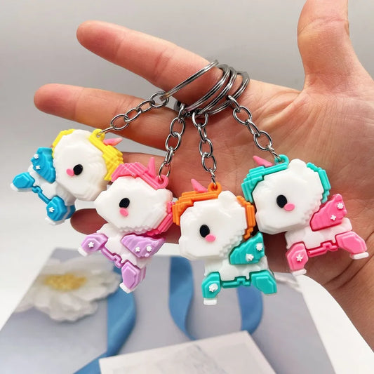 Llaveros Unicornio Pixelados Pack X12 Sorpresitas