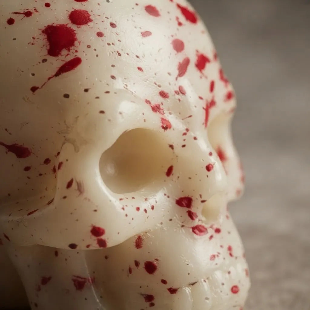Vela led Calavera Halloween Con Salpicaduras Rojas