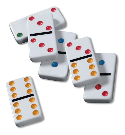 Juego De Mesa Domino Doble 6 Lata 28 Fichas Color
