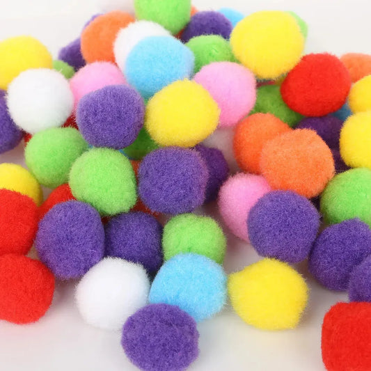 Pompones De Colores 25 MM X100 Colores Surtidos