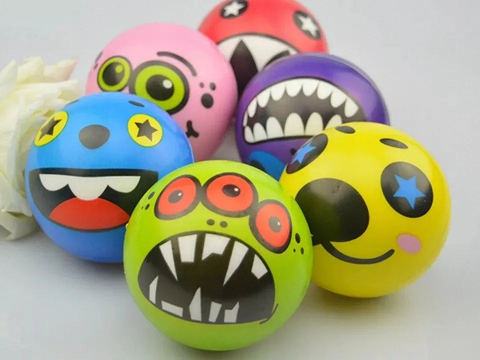 Pelota Goma Antiestres Monstruos Pack X12 6 Cm