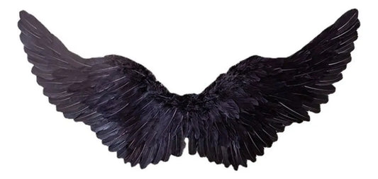 Alas De Angel Negro Halloween Cosplay Disfraz