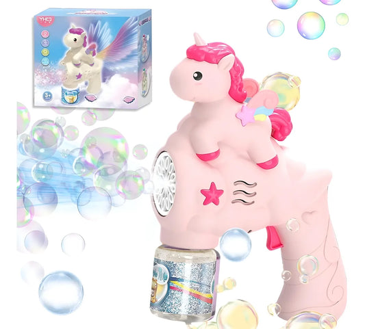 Pistola De Burbujas Unicornio 12 Bocas Con Líquido