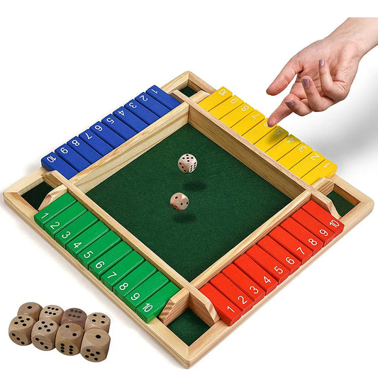 Juego De Mesa Shut The Box Juego De Dados Madera