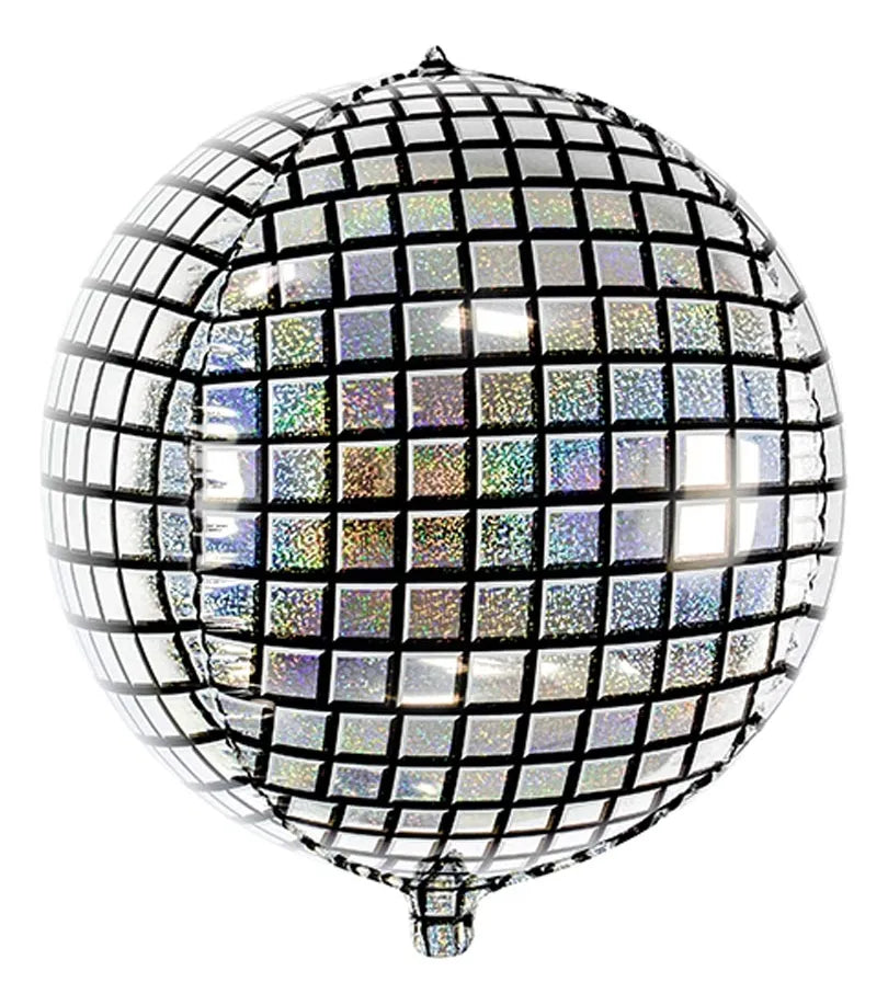 Globo Fistas Espejo Discoteca 55 Cm Plateado 10pcs