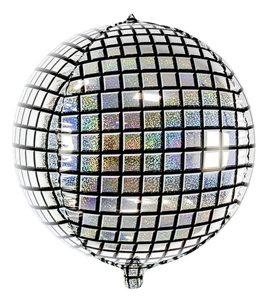 Globo Fistas Espejo Discoteca 55 Cm Plateado 10pcs