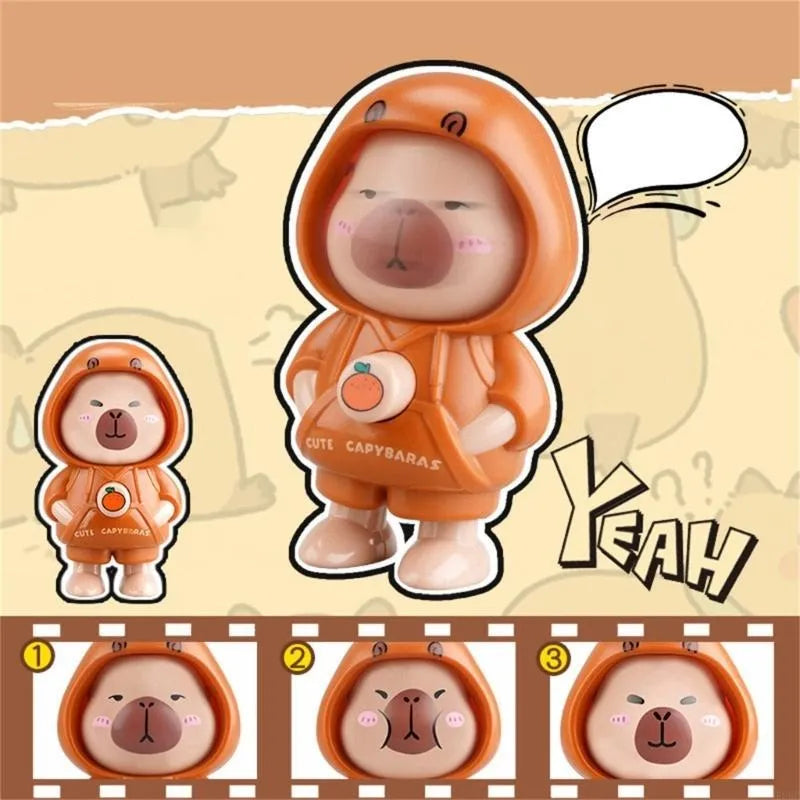 Llavero Muñeco Capybara 10cm Gira Gira 3 Caras