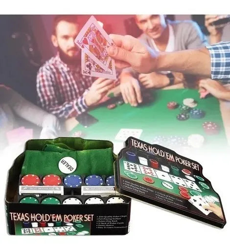 Set Juegos De Poker Texas 200 Fichas+barajas+paño