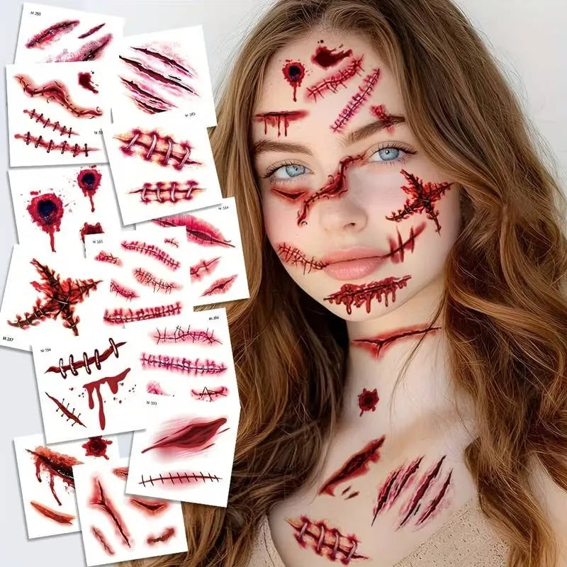 Tatuajes Temporales Halloween Heridas Y Cicatrices