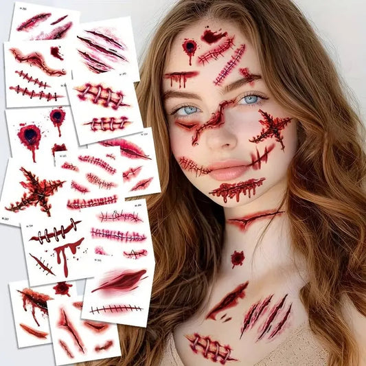 Tatuajes Temporales Halloween Heridas Y Cicatrices