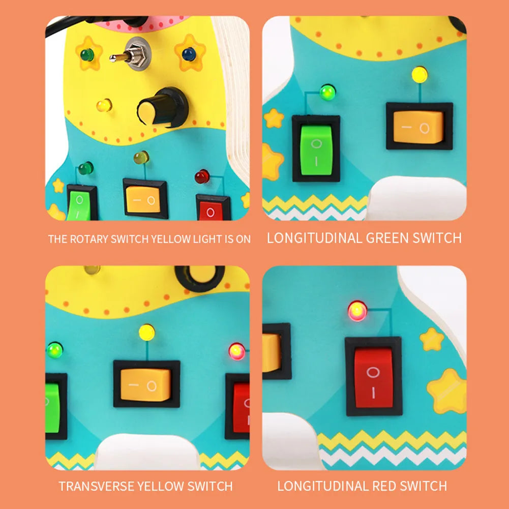 Cohete Tablero Montessori En Madera Con Interruptor