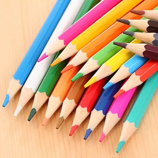 Caja De 12 Lapices De Colores Cortos Calidad Pencil