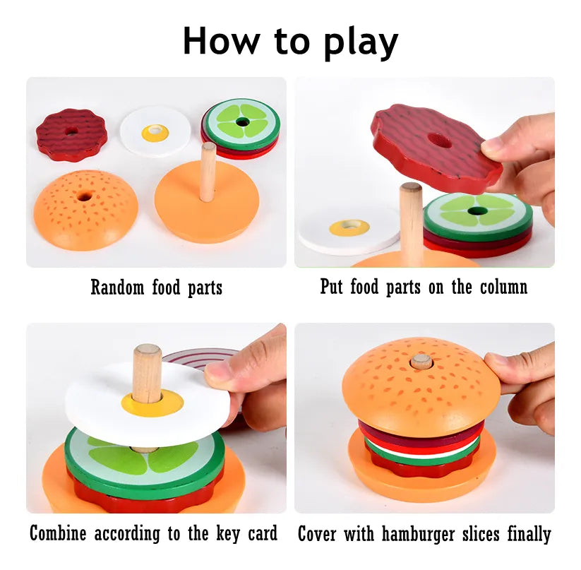 Hamburguesa En Madera Montessori Accessorios