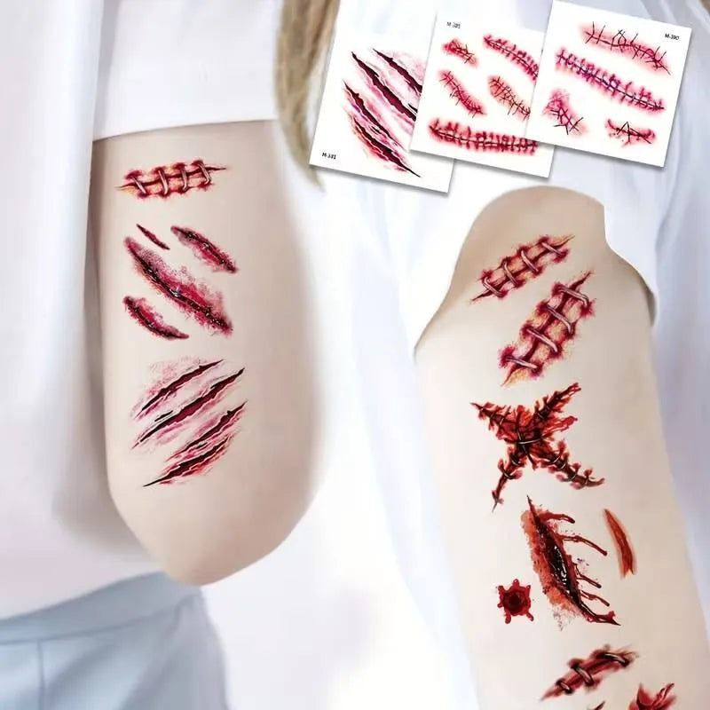 Tatuajes Temporales Halloween Heridas Y Cicatrices