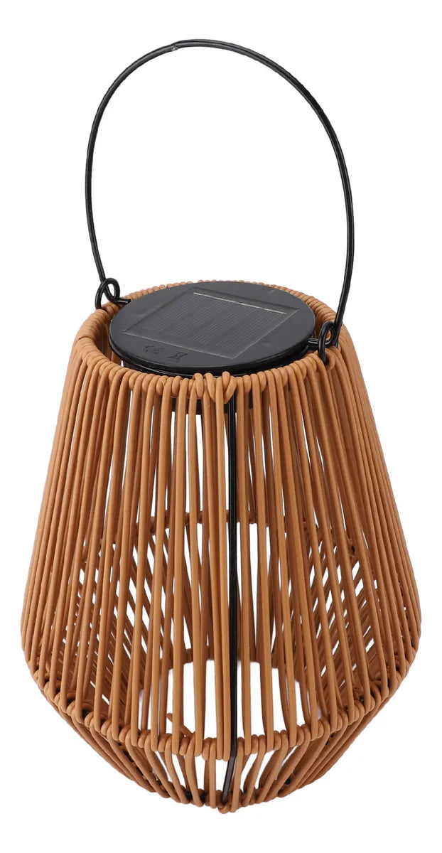 Lámpara Solar De Ratán Para Jardín Con Puerto Usb
