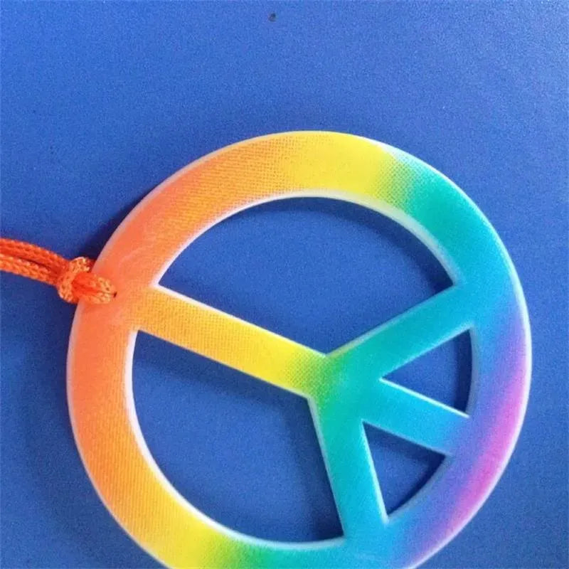 Collar Colgante Hippie Símbolo De La Paz Arcoiris