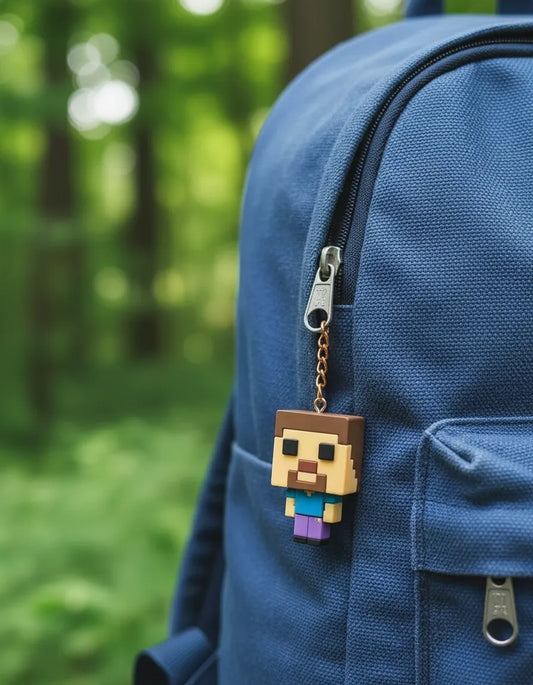 Lata Con Llavero Minecraft Muñeco+stickers Pack X6