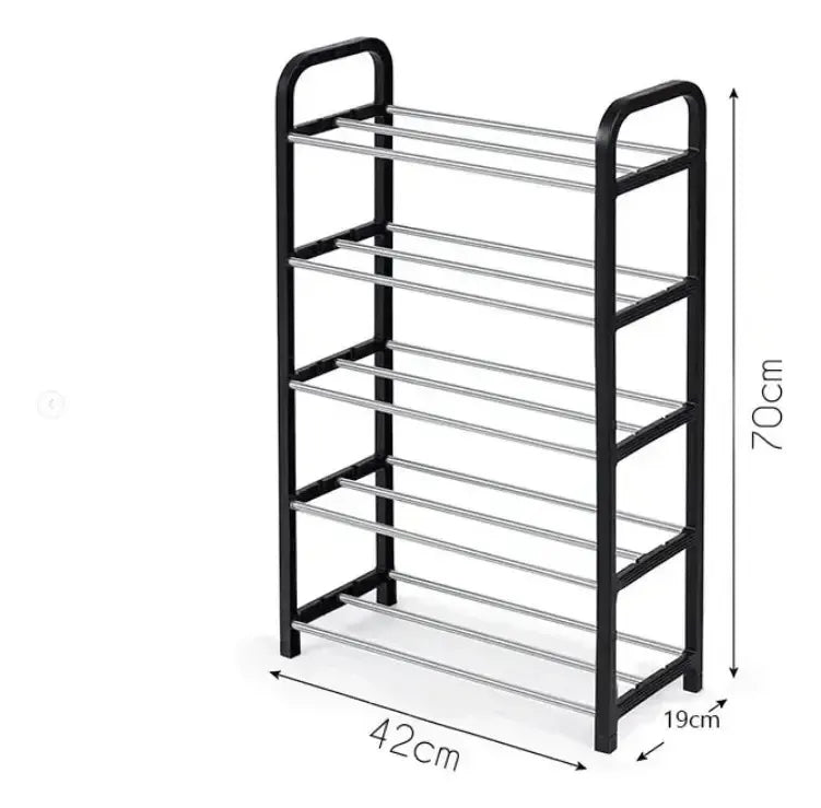 Rack Zapatero De 5 Niveles Para 10 Pares Negro